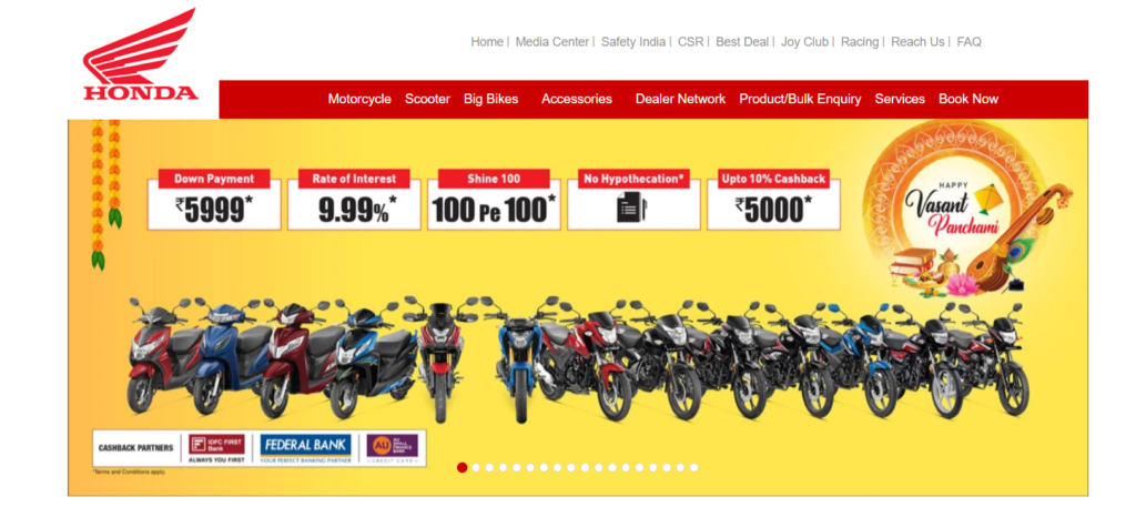 Offers on Honda bikes