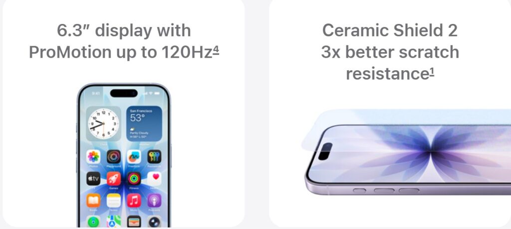 iPhone 17 display
